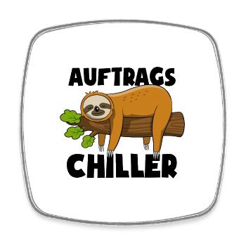 Faultier - Auftrags Chiller - Faulenzen Geschenk - Viereckiger Kühlschrankmagnet - Weiß - Vorne