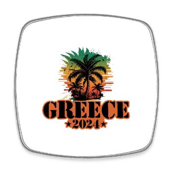 Greece 2024 Team Palm Trees Multicolored - Square fridge magnet - white - Front