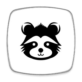 Panda Head - Square fridge magnet - white - Front