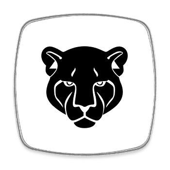 Kopf des Panthers - Viereckiger Kühlschrankmagnet - Weiß - Vorne