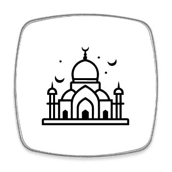 Moschee - Viereckiger Kühlschrankmagnet - Weiß - Vorne