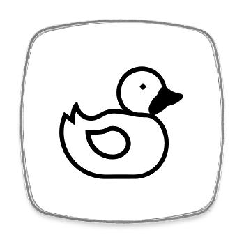 Canard - Magnet carré - blanc - Devant