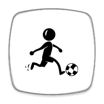 Fussball Fussballspieler Mannschaft - Viereckiger Kühlschrankmagnet - Weiß - Vorne