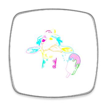 Giraffe Sommer Giraffen Eiskrem Kind Kinder Eis - Viereckiger Kühlschrankmagnet - Weiß - Vorne