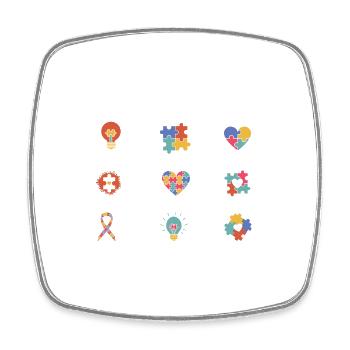 Autism Awareness God Says I Am Strong Asperger - Viereckiger Kühlschrankmagnet - Weiß - Vorne