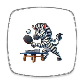 Zebra Tischtennis Tischtennisspieler Cartoon - Viereckiger Kühlschrankmagnet - Weiß - Vorne