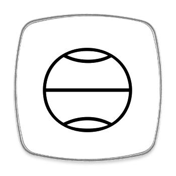 Tennis ball - Square fridge magnet - white - Front