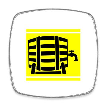 Beer barrel beer - Square fridge magnet - white - Front