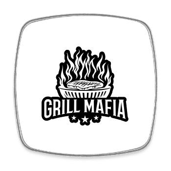Grill Mafia Grilling - Square fridge magnet - white - Front