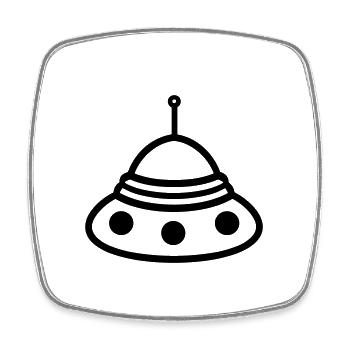flying saucer - Square fridge magnet - white - Front