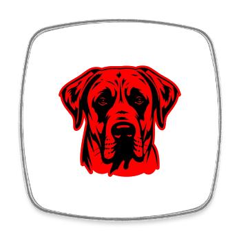 Kangal Hund Kopf - Viereckiger Kühlschrankmagnet - Weiß - Vorne