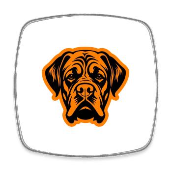 Tête de chien Mastiff - Magnet carré - blanc - Devant