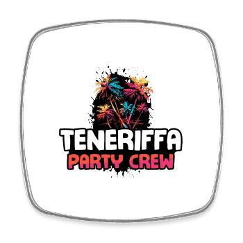 Tenerife Party Crew - Magnet carré - blanc - Devant