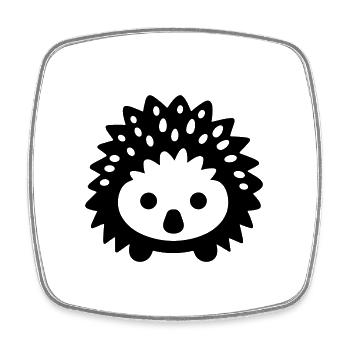 Igel - Viereckiger Kühlschrankmagnet - Weiß - Vorne