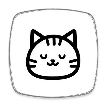 cat - Square fridge magnet - white - Front