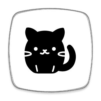 Katze - Viereckiger Kühlschrankmagnet - Weiß - Vorne