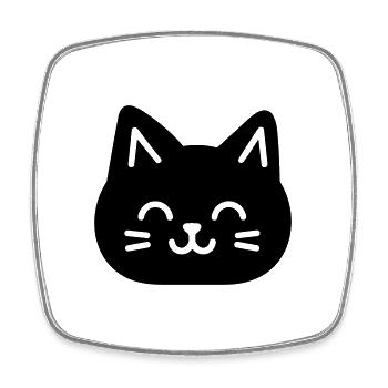 Katze - Viereckiger Kühlschrankmagnet - Weiß - Vorne