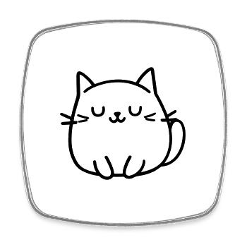 Katze - Viereckiger Kühlschrankmagnet - Weiß - Vorne
