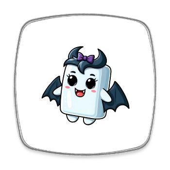 Süßer Marshmallow Vampir Cartoon Halloween Design - Viereckiger Kühlschrankmagnet - Weiß - Vorne