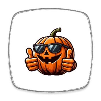 Halloween Pumpkin Horror Grin Sunglasses - Square fridge magnet - white - Front