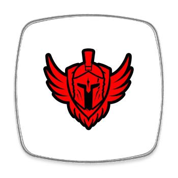 Spartan Helmet Icon - Square fridge magnet - white - Front