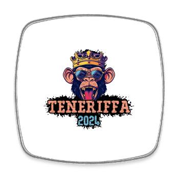 Teneriffa 2024 Party Affe - Viereckiger Kühlschrankmagnet - Weiß - Vorne