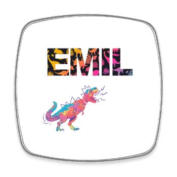 EMIL - Beau prénom de garçon avec dinosaure - Magnet carré - blanc - Devant