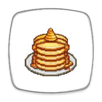 Icône de pixel de crêpe - Magnet carré - blanc - Devant