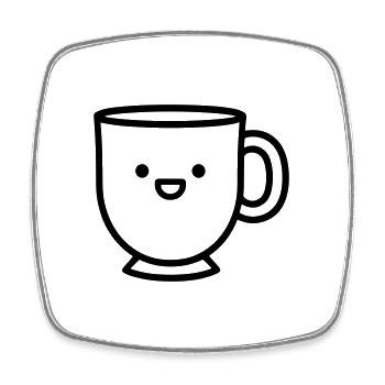 Kaffeebecher - Viereckiger Kühlschrankmagnet - Weiß - Vorne