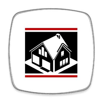 Immobilie Haus Logo - Viereckiger Kühlschrankmagnet - Weiß - Vorne