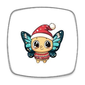 Schmetterling Weihnachten - Viereckiger Kühlschrankmagnet - Weiß - Vorne