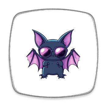 Fledermaus Halloween Sonnenbrille - Viereckiger Kühlschrankmagnet - Weiß - Vorne