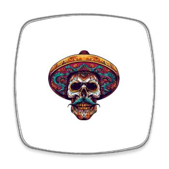 Mexican Skull - Square fridge magnet - white - Front