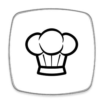 Chef de cuisine - Square fridge magnet - white - Front