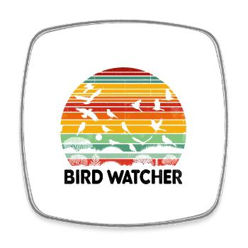 Bird Watcher Birds Birdwatching Birdwatcher Birder - Square fridge magnet - white - Front