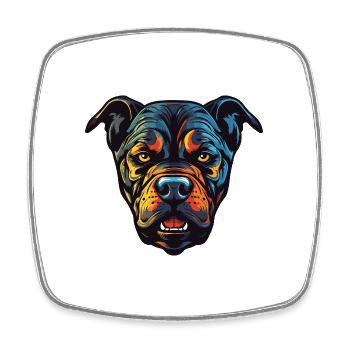 Staffordshire Bull Terrier Dog Portrait - Square fridge magnet - white - Front