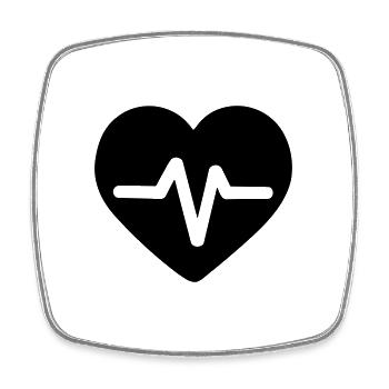 battement de coeur - Magnet carré - blanc - Devant