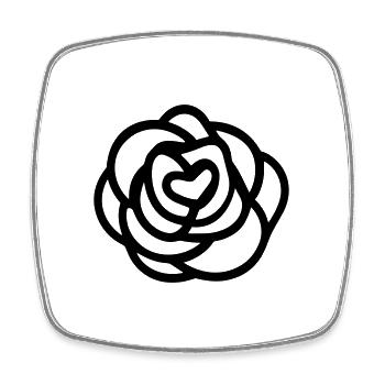 Pink Flower - Square fridge magnet - white - Front