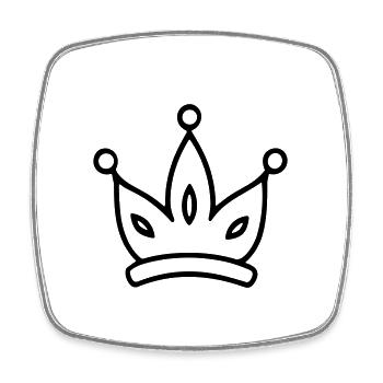 Diadem - Viereckiger Kühlschrankmagnet - Weiß - Vorne