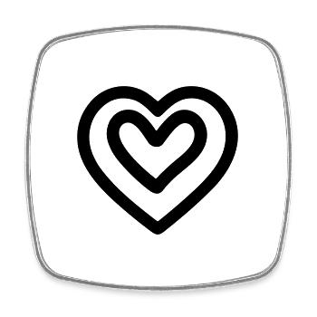 heart - Square fridge magnet - white - Front
