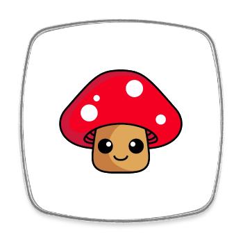 Bande dessinée champignon - Magnet carré - blanc - Devant