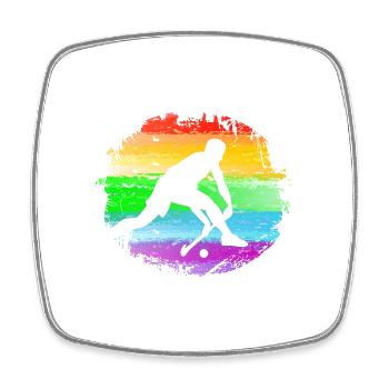 Hockey - Viereckiger Kühlschrankmagnet - Weiß - Vorne