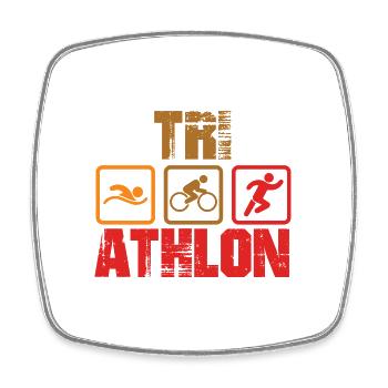 Triathlon - Viereckiger Kühlschrankmagnet - Weiß - Vorne