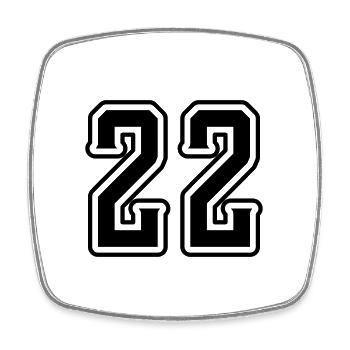 22 number symbol - Square fridge magnet - white - Front