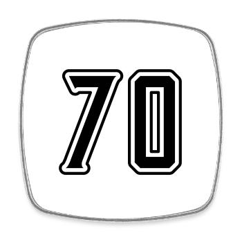 70 number symbol - Square fridge magnet - white - Front