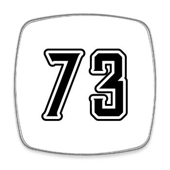 73 Number Symbol - Square fridge magnet - white - Front