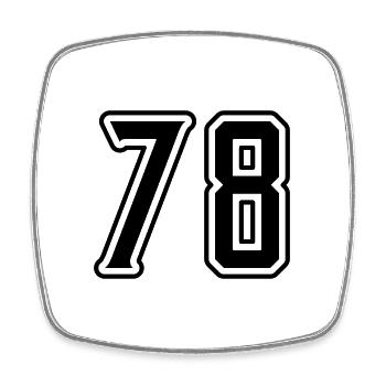 Symbole numérique 78 - Magnet carré - blanc - Devant