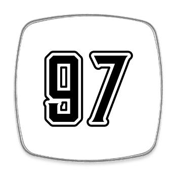 97 Number Symbol - Square fridge magnet - white - Front