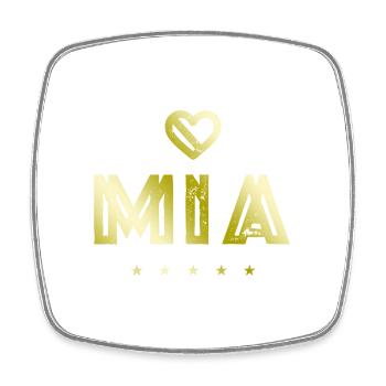 Mia Herz - Viereckiger Kühlschrankmagnet - Weiß - Vorne