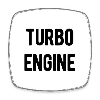 Turbo Engine - Viereckiger Kühlschrankmagnet - Weiß - Vorne